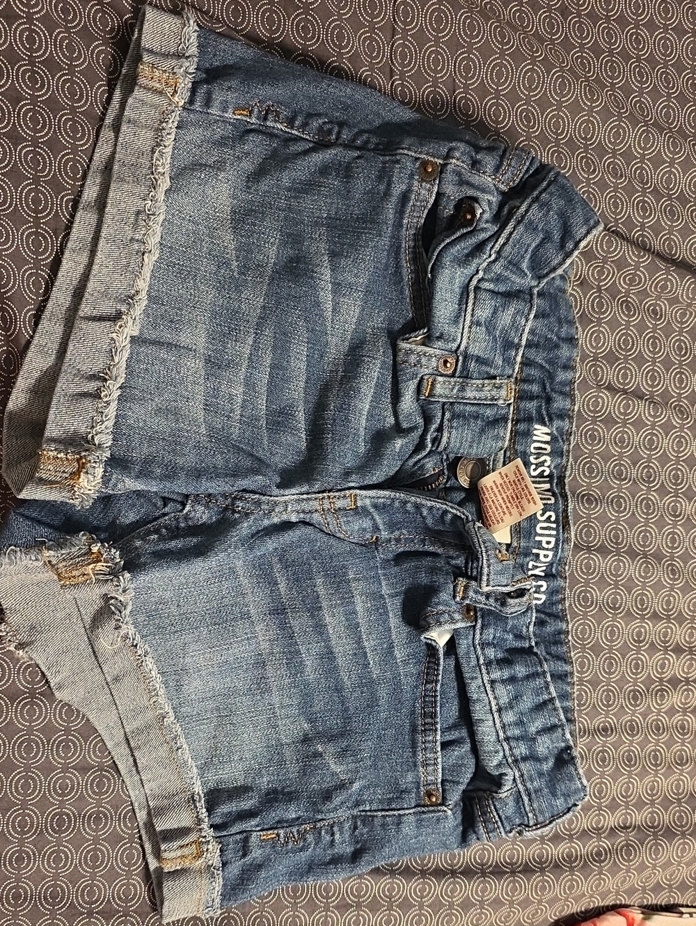 Mossimo Supply Co. Blue Denim Frayed Hem Ankle Shorts